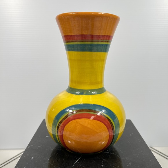 Gail Pittman Other - Gail Pittman Handpainted Vase USA Multicolor Glazed Pottery 7"‎ Art Deco Style